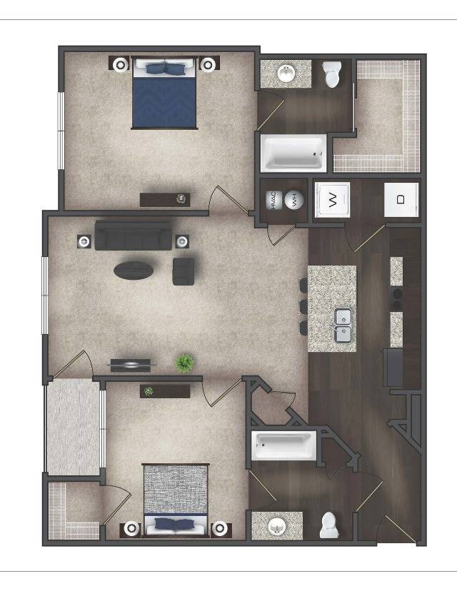 2 Beds • 2 Bath 3306 floor plan